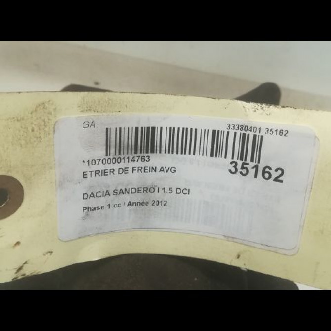 Etrier de frein avant gauche occasion DACIA SANDERO I Phase 1 06-2008->10-2012 1.5 DCI 90ch 7701201769 3