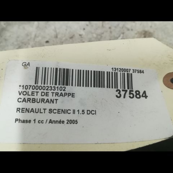 Volet de trappe carburant occasion RENAULT SCENIC II Phase 1 03-2004->09-2006 1.5 DCI 80ch 8200139542 3