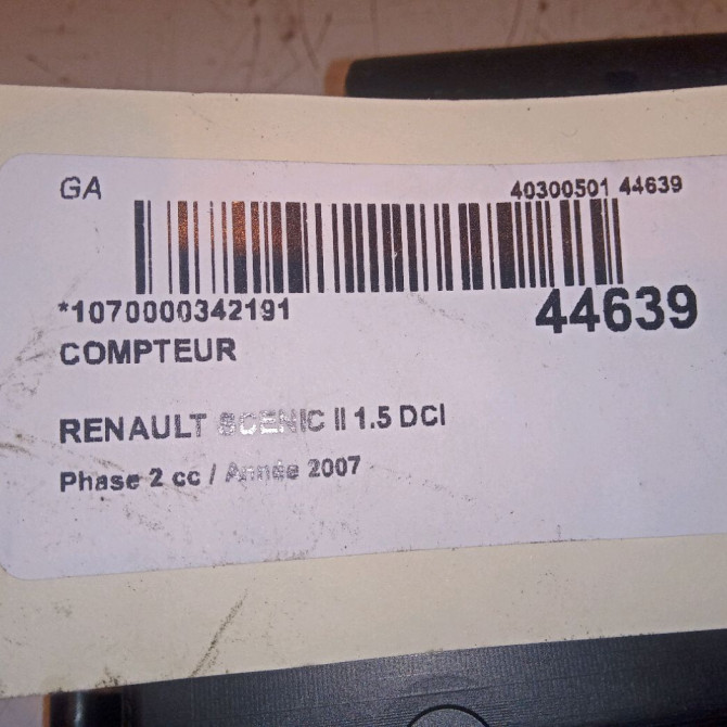 Compteur occasion RENAULT SCENIC II Phase 2 09-2006->04-2009 1.5 DCI 105ch 8200704463 4