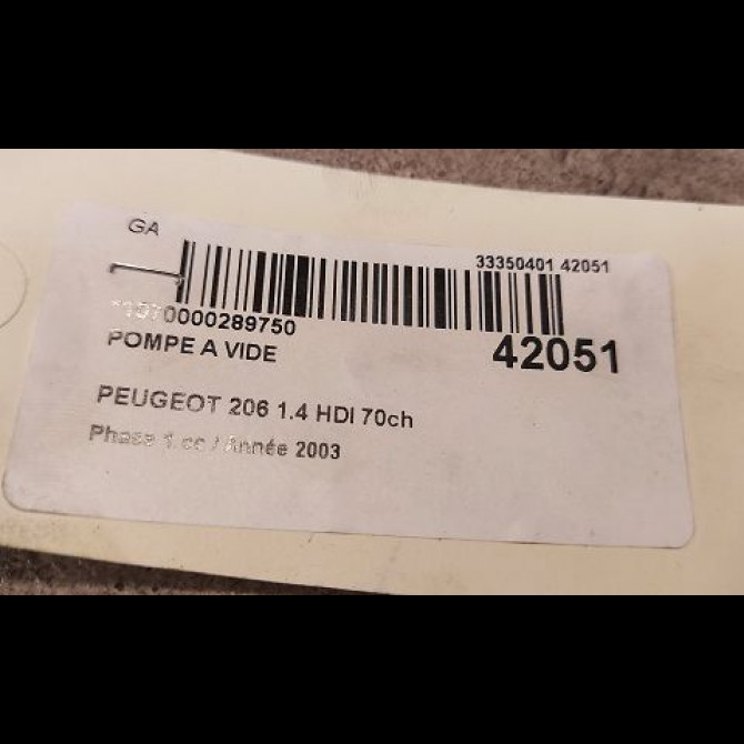 Pompe a vide occasion PEUGEOT 206 Phase 1 09-1998->03-2009 1.4 HDI 70ch 456572 3