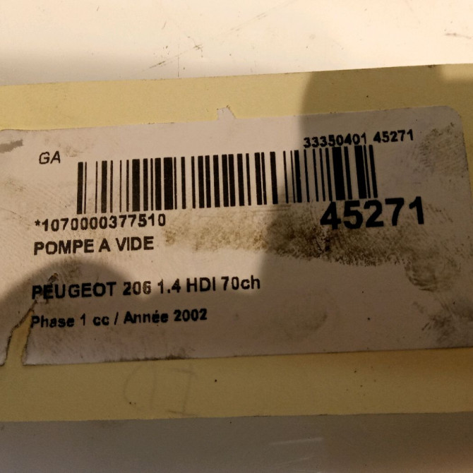 Pompe a vide occasion PEUGEOT 206 Phase 1 09-1998->03-2009 1.4 HDI 70ch 456572 4