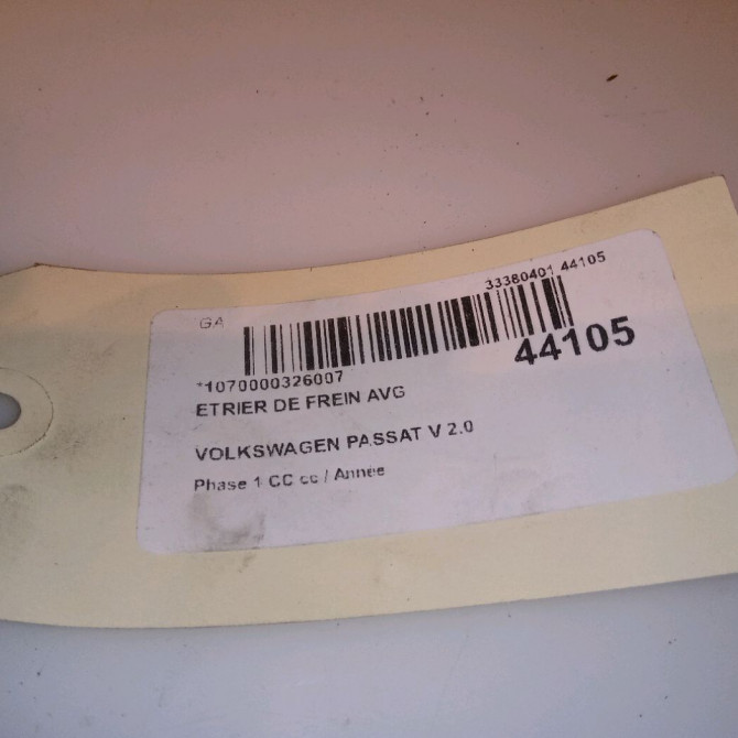 Etrier de frein avant gauche occasion VOLKSWAGEN PASSAT V Phase 1 04-1995->04-1999 2.0 TDI 140ch 1K0615124E 4