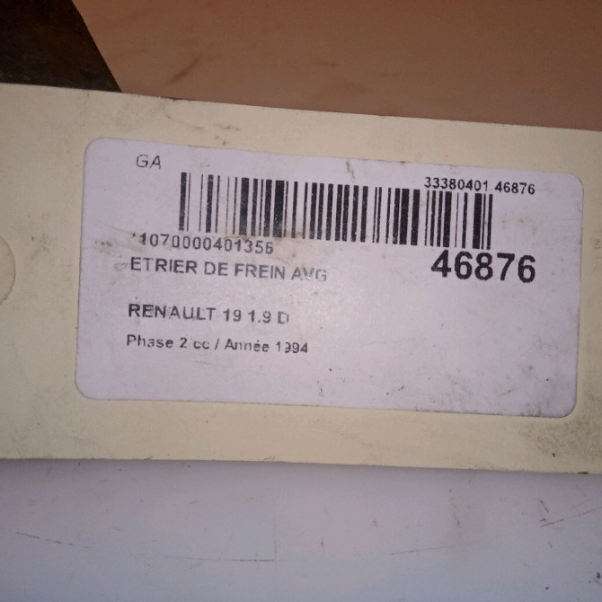 Etrier de frein avant gauche occasion RENAULT 19 Phase 2 04-1992->04-1997 1.9 D 7701201769 4