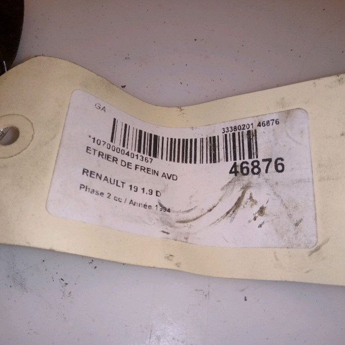 Etrier de frein avant droit occasion RENAULT 19 Phase 2 04-1992->04-1997 1.9 D 7701201770 4