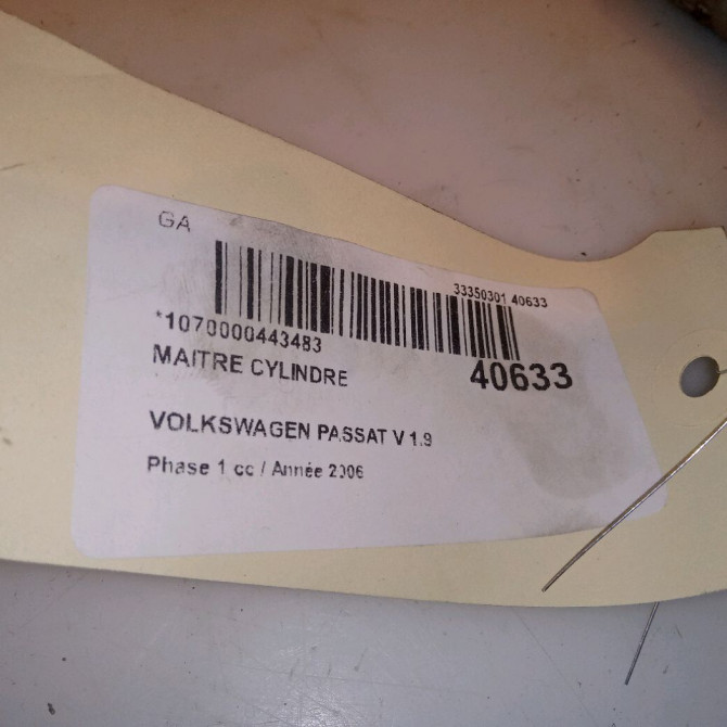 Maitre cylindre occasion VOLKSWAGEN PASSAT V Phase 1 03-2005->10-2010 1.9 TDI 105ch 3C1614019JREP 5