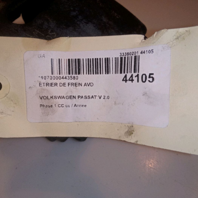 Etrier de frein avant droit occasion VOLKSWAGEN PASSAT V Phase 1 04-1995->04-1999 2.0 TDI 140ch 1K0615123E 4