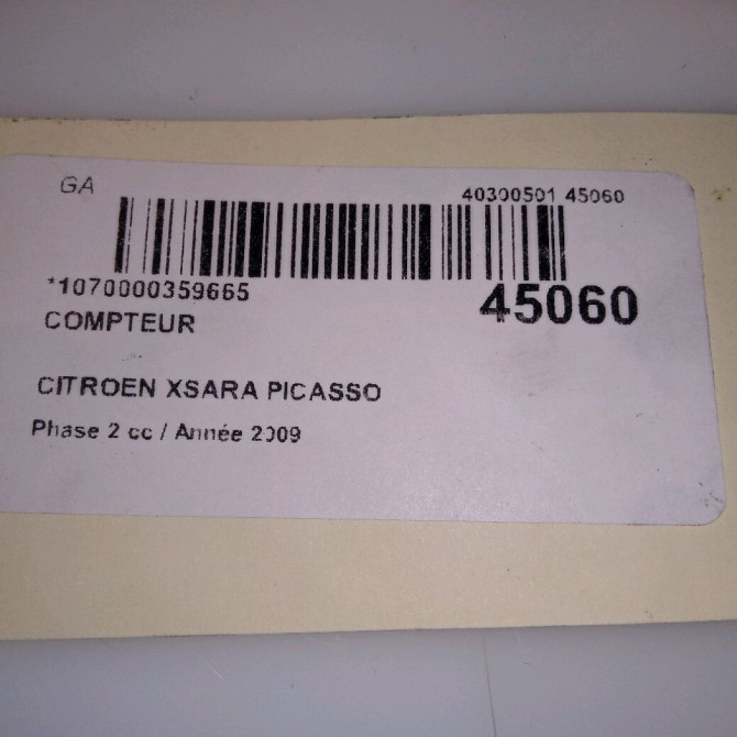 Compteur occasion CITROEN XSARA PICASSO Phase 2 02-2004->12-2010 1.6 HDI 92 ch 6105G4 4