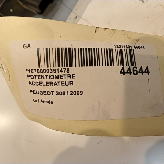 Potentiometre accelerateur occasion PEUGEOT 308 I 4