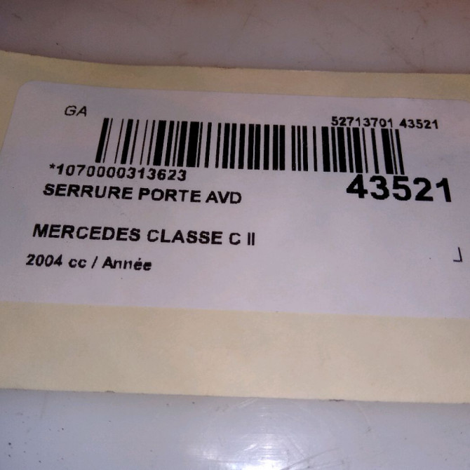 Serrure porte avd occasion MERCEDES CLASSE C II Phase 2 BREAK 03-2004->06-2007 2037200435 4