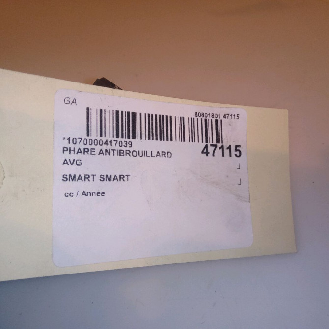 Phare antibrouillard avant gauche occasion SMART SMART CITY/FORTWO I Q0002902V002000000 4