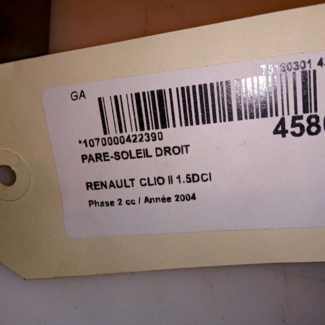 Pare-soleil droit occasion RENAULT CLIO II Phase 2 06-2001->07-2006 1.5DCI 100ch 4