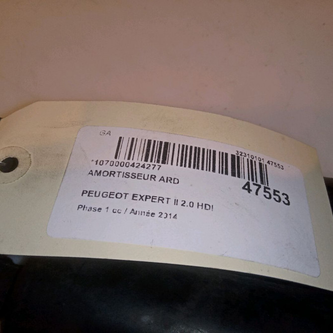 Amortisseur arrière droit occasion PEUGEOT EXPERT II Phase 1 01-2007->... 2.0 HDI 128ch 9806036580 3