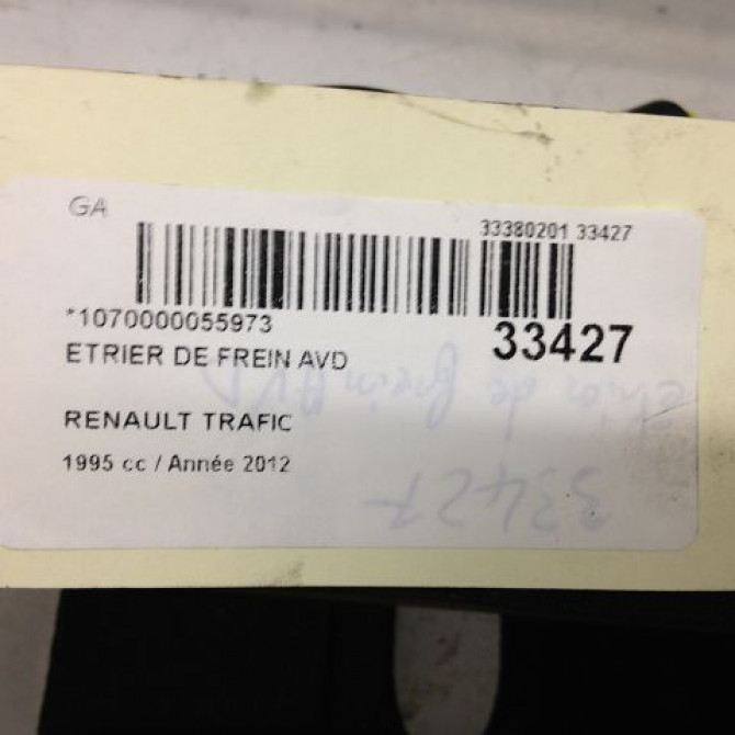 Etrier de frein avant droit occasion RENAULT TRAFIC II Phase 2 08-2006->... 2.0 DCI 115ch 7701051808 3