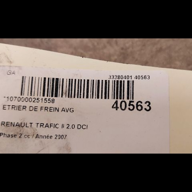 Etrier de frein avant gauche occasion RENAULT TRAFIC II Phase 2 08-2006->... 2.0 DCI 115ch 7701050919 3