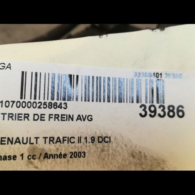 Etrier de frein avant gauche occasion RENAULT TRAFIC II Phase 1 10-2001->08-2006 1.9 DCI 82ch 7701050919 3