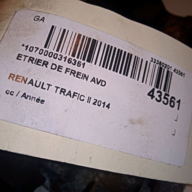 Etrier de frein avant droit occasion RENAULT TRAFIC II 7701051808 4