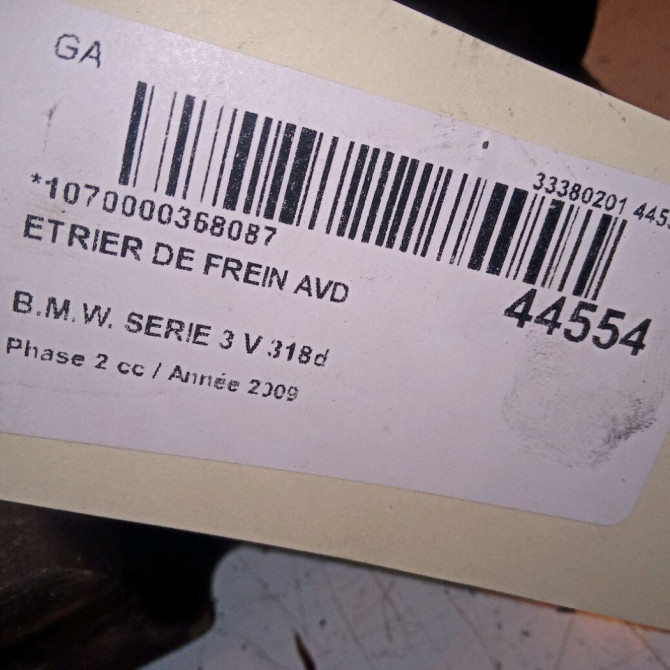 Etrier de frein avant droit occasion B.M.W. SERIE 3 V Phase 2 09-2008->12-2011 318d 34116776528 4