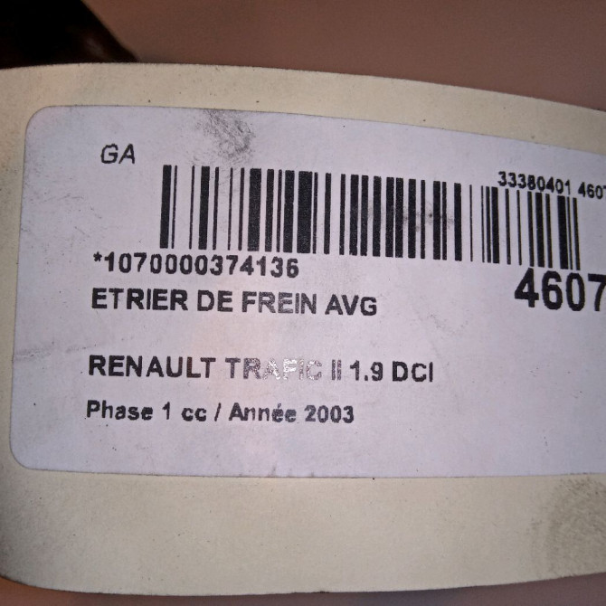 Etrier de frein avant gauche occasion RENAULT TRAFIC II Phase 1 10-2001->08-2006 1.9 DCI 100ch 7701050919 4