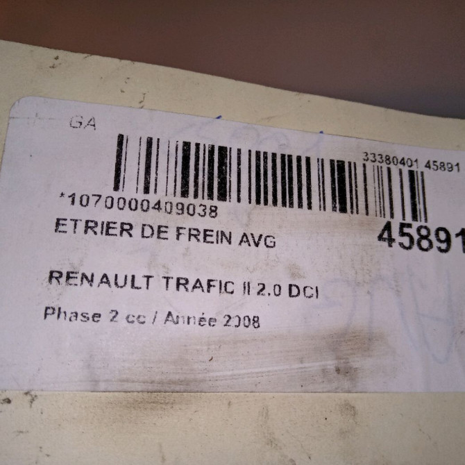 Etrier de frein avant gauche occasion RENAULT TRAFIC II Phase 2 08-2006->... 2.0 DCI 16v 115ch 7701050919 4