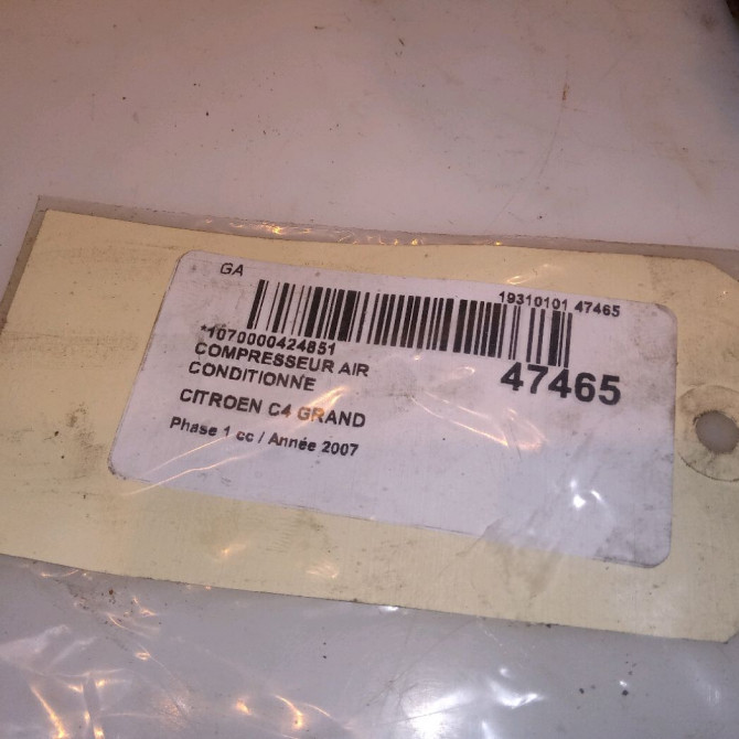 Compresseur air conditionne occasion CITROEN C4 GRAND PICASSO I Phase 1 10-2006->09-2013 2.0 HDI 138 ch 648728 7