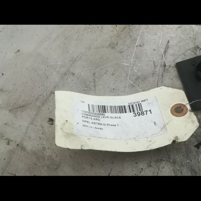 Commande leve-glace porte arrière gauche occasion OPEL ASTRA IV Phase 1 01-2010->06-2012 13301888 3
