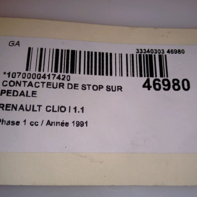 occasion RENAULT CLIO I Phase 1 06-1990->03-1994 1.1 7700785258 4