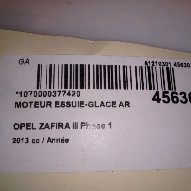 Moteur essuie-glace arrière occasion OPEL ZAFIRA III Phase 1 11-2011->... 13256923 5