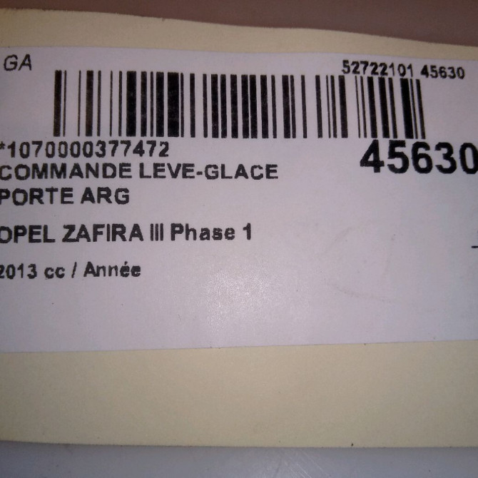 Commande leve-glace porte arrière gauche occasion OPEL ZAFIRA III Phase 1 11-2011->... 13301888 4