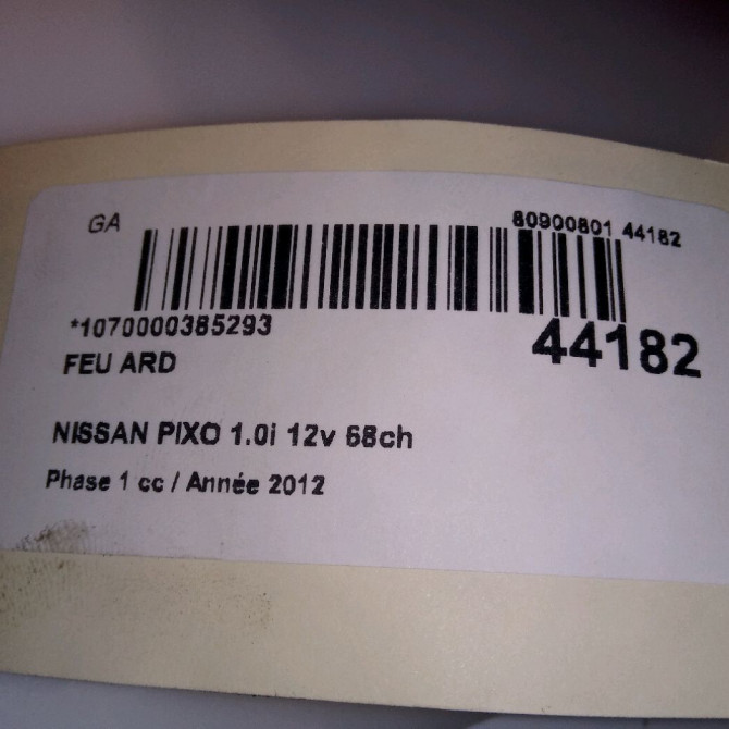 Feu arrière droit occasion NISSAN PIXO Phase 1 05-2009->... 1.0i 12v 68ch 4