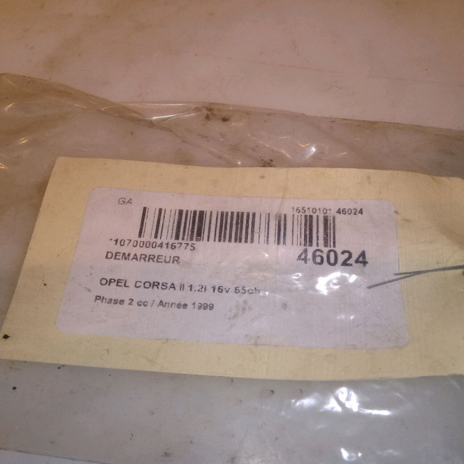 Démarreur occasion OPEL CORSA II Phase 2 04-1997->10-2000 1.2i 16v 65ch 93171936 7