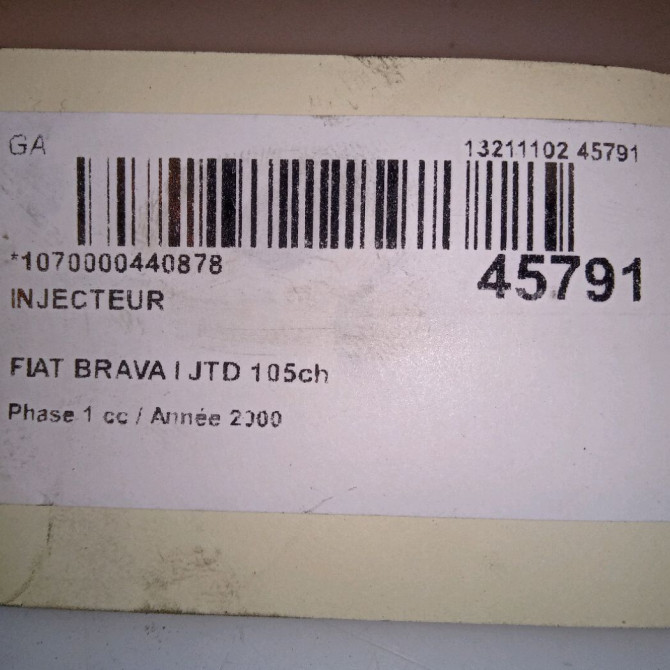 Injecteur occasion FIAT BRAVA I Phase 1 09-1995->12-2001 JTD 105ch 71724116 4