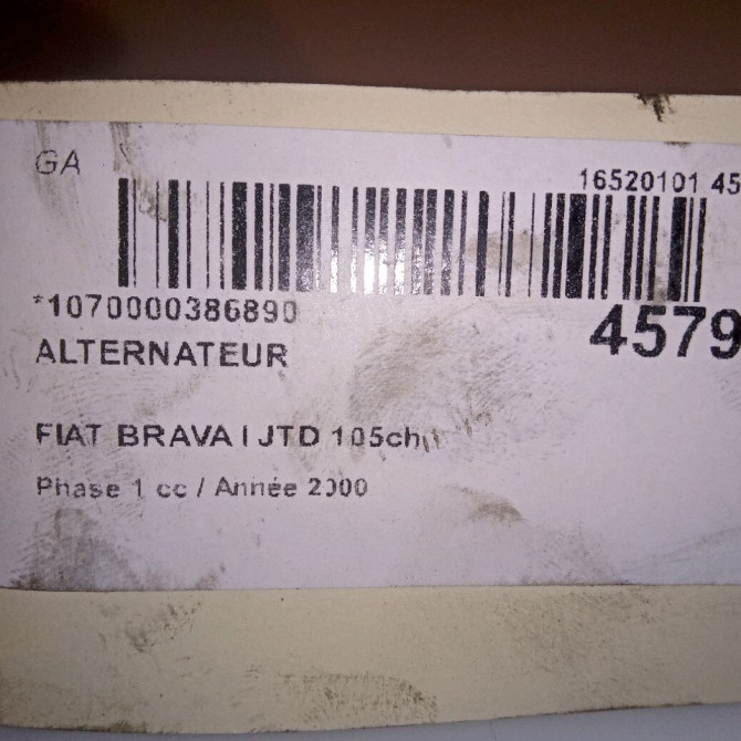 Alternateur occasion FIAT BRAVA I Phase 1 09-1995->12-2001 JTD 105ch 46765838 5