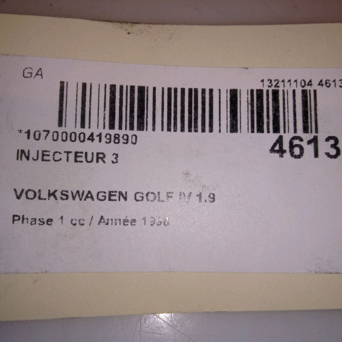 occasion VOLKSWAGEN GOLF IV GOLF IV Phase 1 1998-01-01->2005-06-30 1.9 TDI 90ch 38130201G 3