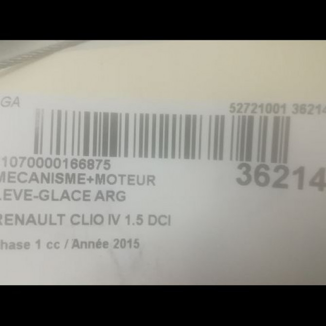 Mecanisme+moteur leve-glace arg occasion RENAULT CLIO IV Phase 1 07-2012->... 1.5 DCI 90ch 827010501R 3