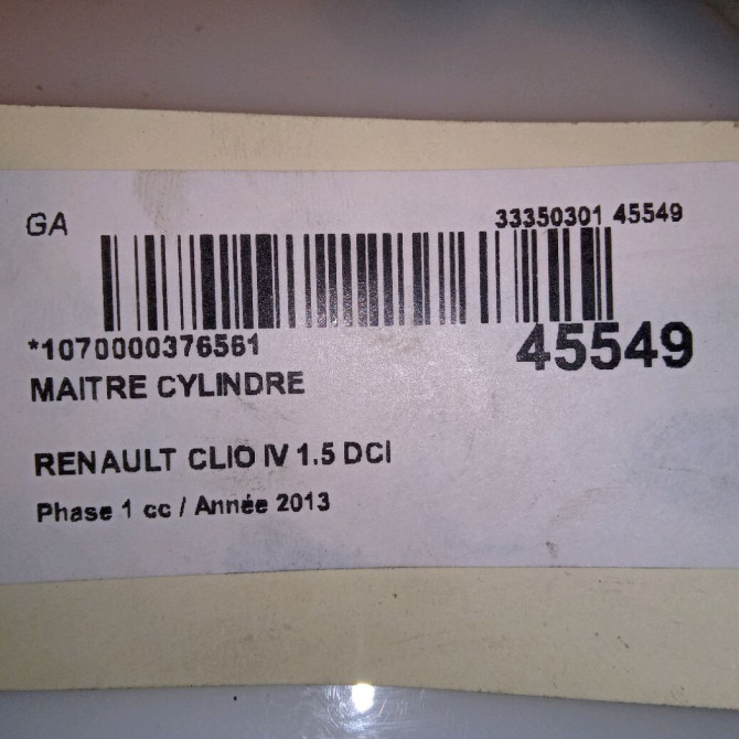 Maitre cylindre occasion RENAULT CLIO IV Phase 1 07-2012->... 1.5 DCI 90ch 460111938R 4
