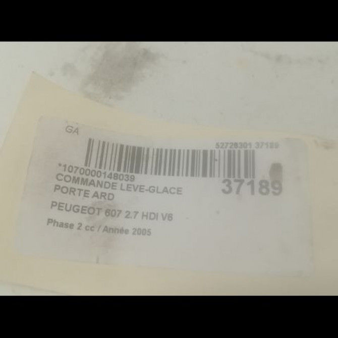 Commande leve-glace porte arrière droite occasion PEUGEOT 607 Phase 2 09-2004->12-2010 2.7 HDI V6 204ch 655471 3