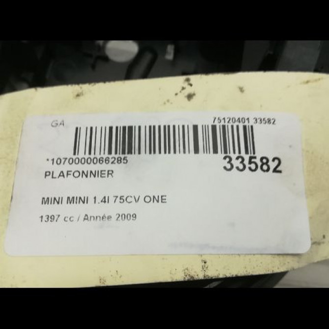 Plafonnier occasion MINI MINI II Phase 1 09-2006->12-2010 1.4i 75ch 63312754520 3