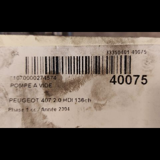Pompe a vide occasion PEUGEOT 407 Phase 1 04-2004->07-2008 2.0 HDI 136ch 9801888780 4