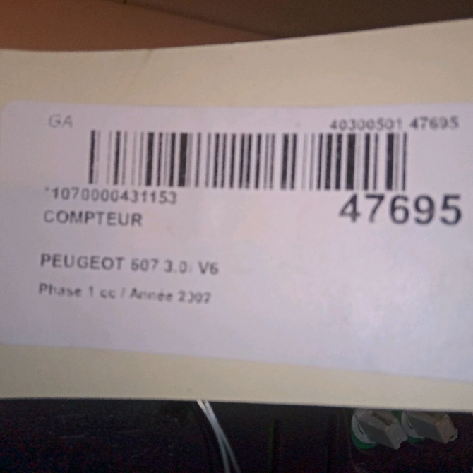 Compteur occasion PEUGEOT 607 Phase 1 11-1999->09-2004 3.0i V6 6106A2 5