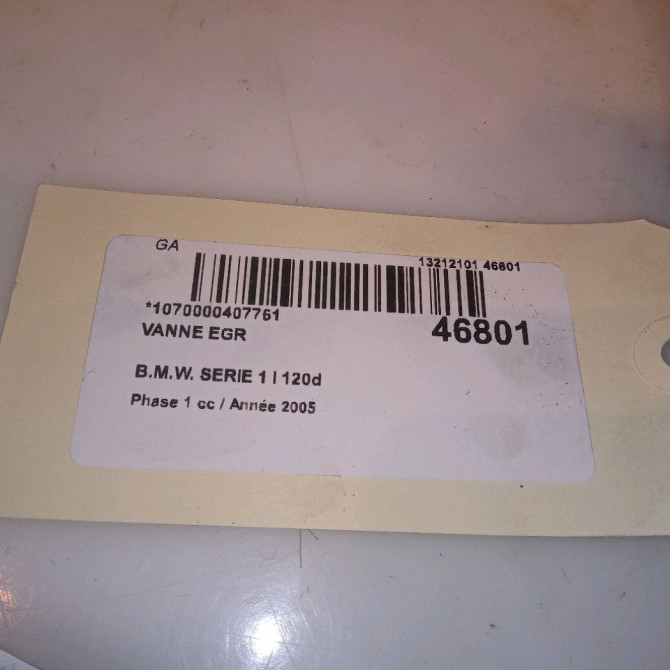 Vanne EGR occasion B.M.W. SERIE 1 I Phase 1 05-2004->12-2006 120d 6