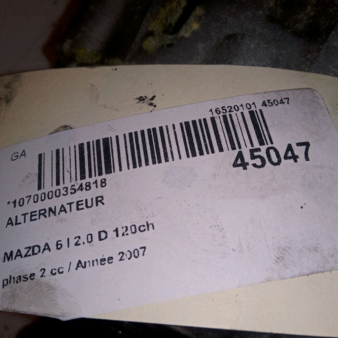 Alternateur occasion MAZDA 6 I phase 2 06-2005->10-2008 2.0 D 120ch RF7J18300B 5