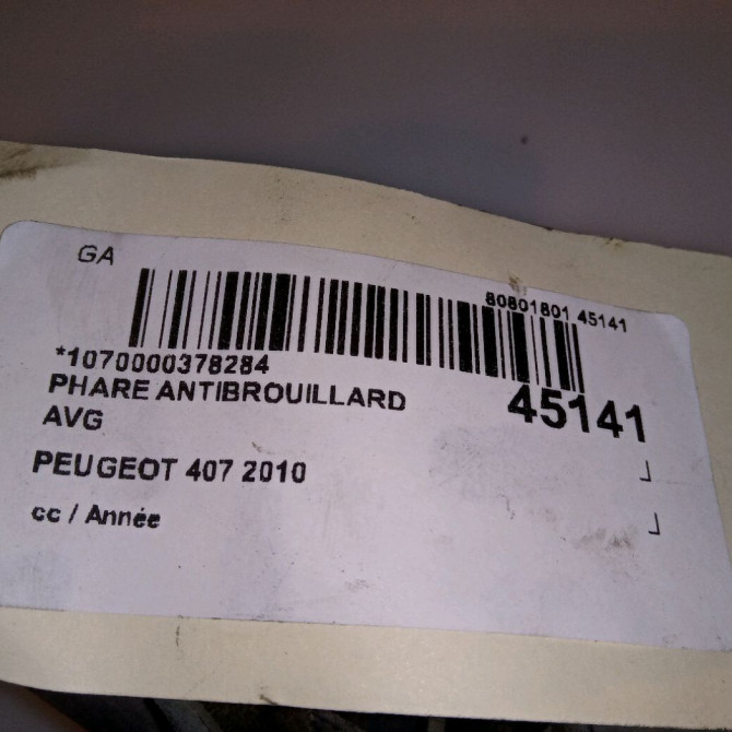 Phare antibrouillard avant gauche occasion PEUGEOT 407 6208L3 4