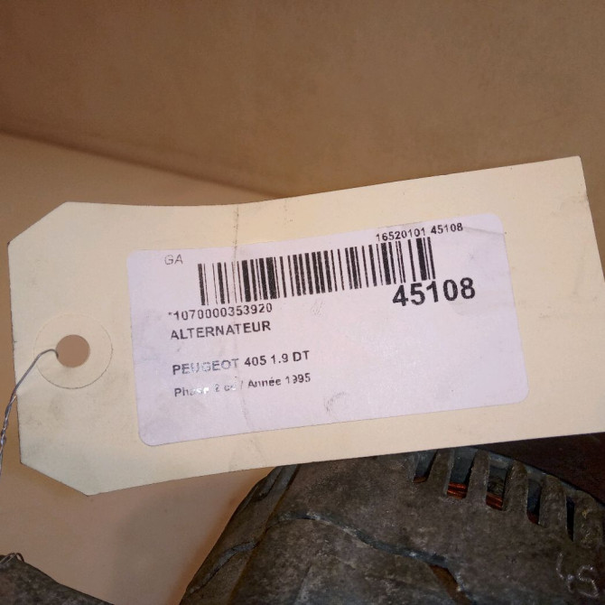 Alternateur occasion PEUGEOT 405 Phase 2 07-1992->06-1996 1.9 DT 5705E3 6