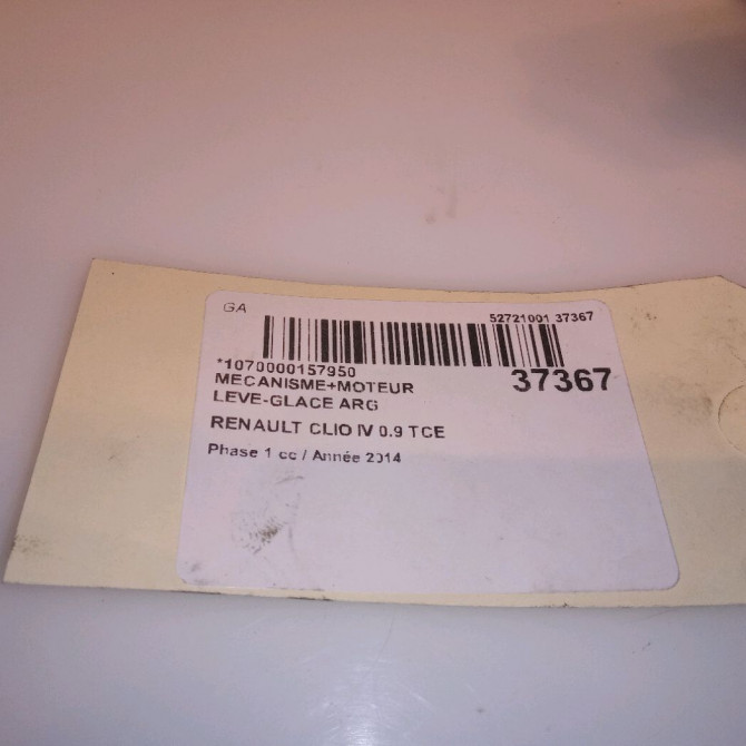 Mecanisme+moteur leve-glace arg occasion RENAULT CLIO IV Phase 1 07-2012->... 0.9 TCE 90ch 827010501R 4