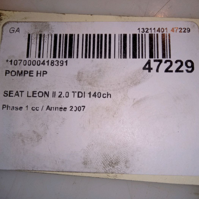Pompe hp occasion SEAT LEON II Phase 1 09-2005->05-2009 2.0 TDI 140ch 4