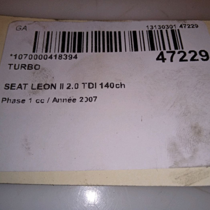 Turbo occasion SEAT LEON II Phase 1 09-2005->05-2009 2.0 TDI 140ch 7