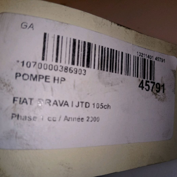 Pompe hp occasion FIAT BRAVA I Phase 1 09-1995->12-2001 JTD 105ch 46811230 6
