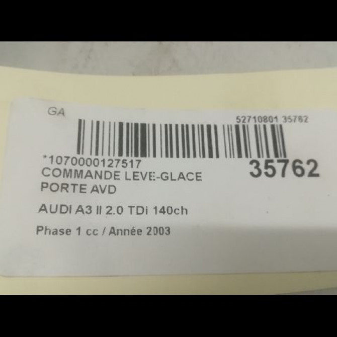 Commande lève-glace porte avant droite occasion AUDI A3 II Phase 1 06-2003->06-2008 2.0 TDi 140ch 8Z0959855C5PR 4