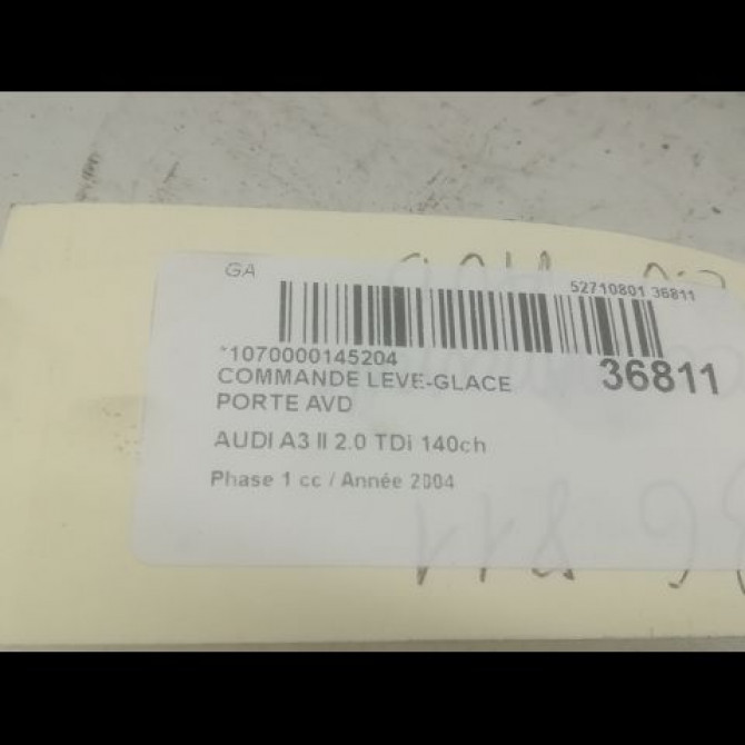 Commande lève-glace porte avant droite occasion AUDI A3 II Phase 1 06-2003->06-2008 2.0 TDi 140ch 8Z0959855C5PR 3