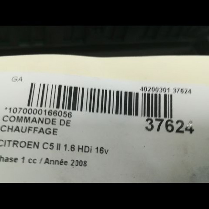 Commande de chauffage occasion CITROEN C5 II Phase 1 04-2008->... 1.6 HDi 16v 110ch 6452H7 3
